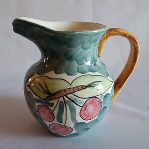 Vintage Guyoc China Hand Painted Milk Creamer Handled Pitcher
